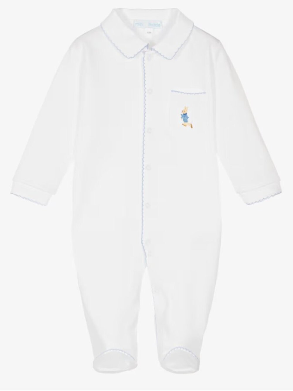 Mini-la-Mode Boys White Peter Rabbit Footie